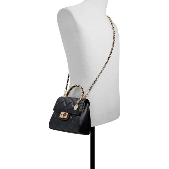 Elegant Black Trapezoid Handbag with Twist Lock - Essential Fashion Piece - Picture 4 of 4